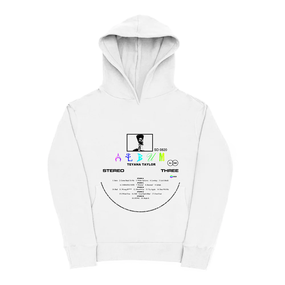 Teyana Taylor: Vinyl Record White Hoodie